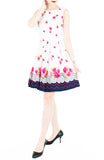 Rose Shower with Love Flare Dress - White