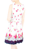 Rose Shower with Love Flare Dress - White