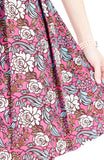 Rose & Radiance Flare Dress with Short Sleeves - Pink