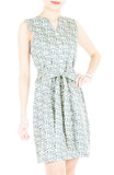 Roses Rendezvous A-Line Button Down Dress - Ash Blue