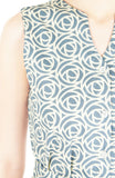 Roses Rendezvous A-Line Button Down Dress - Ash Blue