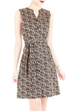 Roses Rendezvous A-Line Button Down Dress - Wheat