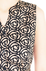 Roses Rendezvous A-Line Button Down Dress - Wheat