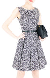 Roses Rendezvous Flare Dress - Black
