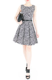 Roses Rendezvous Flare Dress - Black