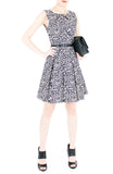 Roses Rendezvous Flare Dress - Black