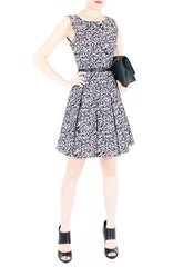 Roses Rendezvous Flare Dress - Black