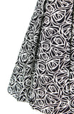 Roses Rendezvous Flare Dress - Black