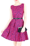 Roses Rendezvous Flare Dress - Fuchsia Pink