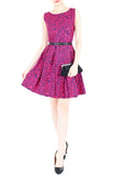 Roses Rendezvous Flare Dress - Fuchsia Pink