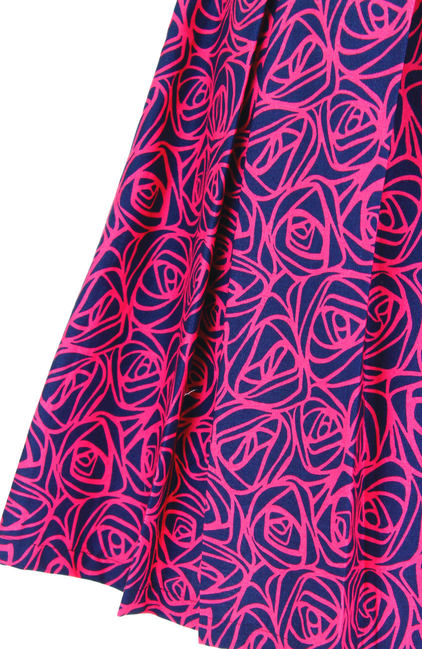 Roses Rendezvous Flare Dress - Fuchsia Pink