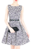Roses Rendezvous Flare Dress - White