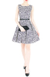 Roses Rendezvous Flare Dress - White