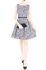 Roses Rendezvous Flare Dress - White