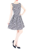 Roses Rendezvous Flare Dress - White