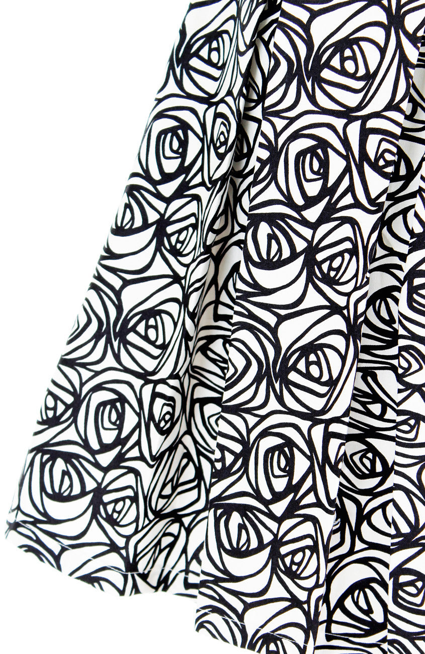 Roses Rendezvous Flare Dress - White