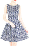 Roses Rendezvous Flare Dress - White
