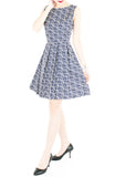 Roses Rendezvous Flare Dress - White