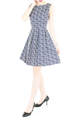 Roses Rendezvous Flare Dress - White