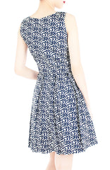 Roses Rendezvous Flare Dress - White