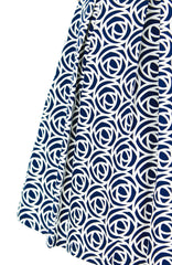 Roses Rendezvous Flare Dress - Oxford Blue