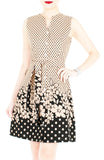 Rosette Latte A-Line Button Down Dress