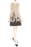 Rosette Latte A-Line Button Down Dress