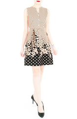 Rosette Latte A-Line Button Down Dress