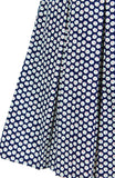 Rosette Doily Flare Dress with Short Sleeves - Ink Blue