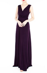 Romantic Knot Front Dress in Maxi Length - Mulberry