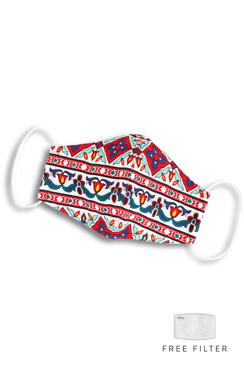 Royal Istanbul Pure Cotton Face Mask - Scarlet