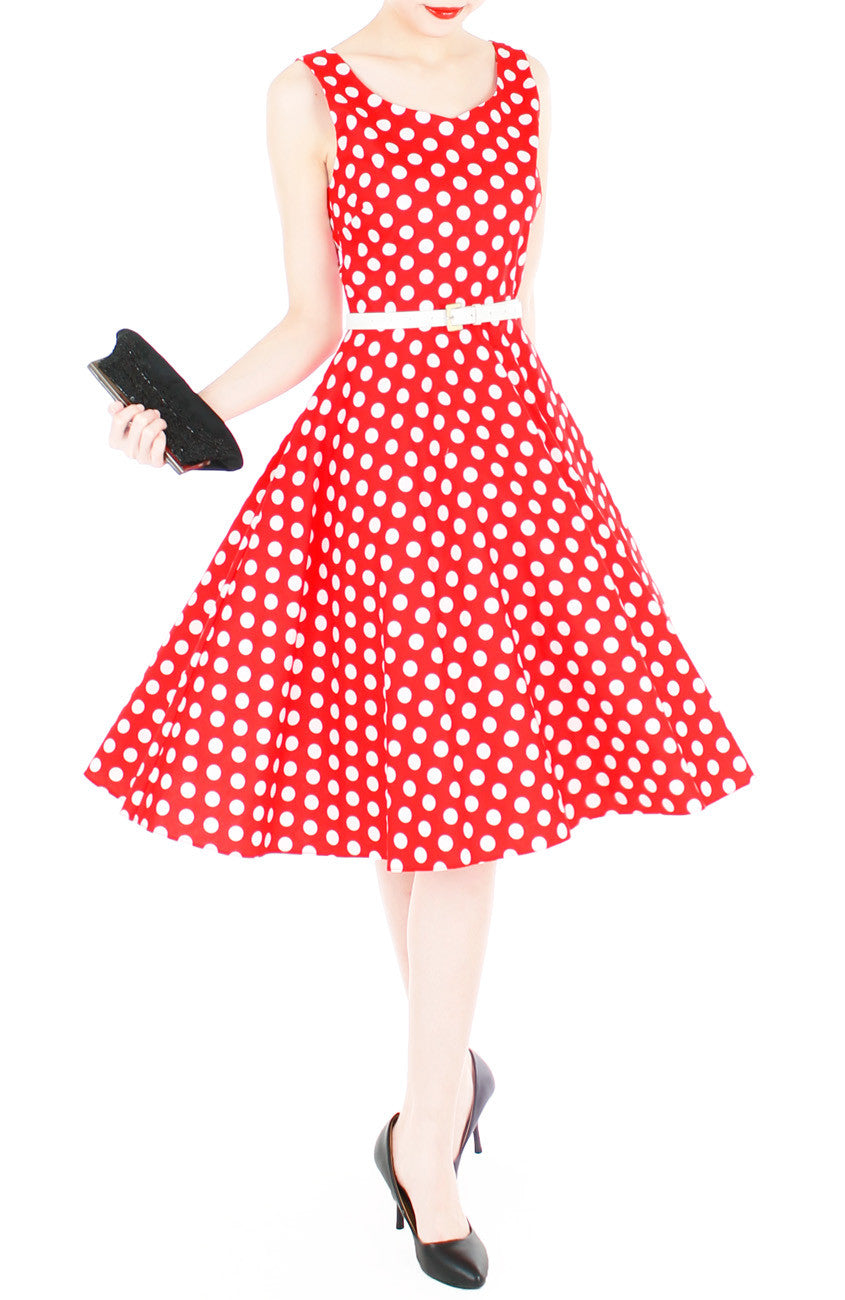 Santa Baby Polka Flare Midi Dress
