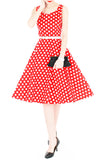 Santa Baby Polka Flare Midi Dress