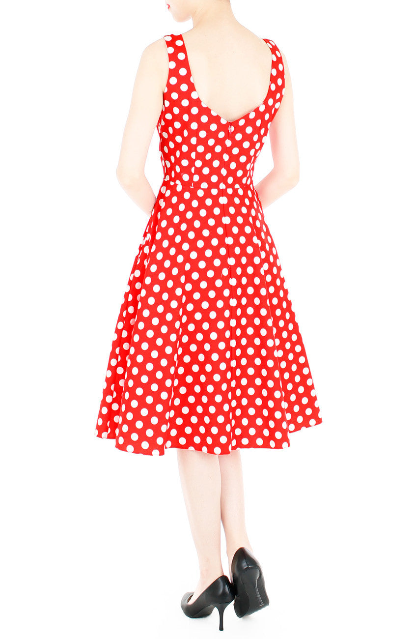 Santa Baby Polka Flare Midi Dress