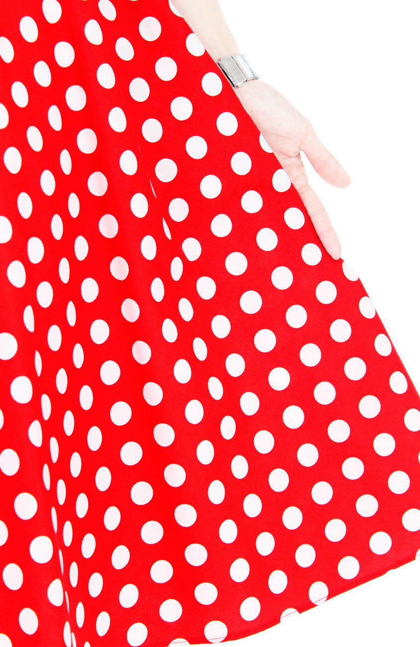 Santa Baby Polka Flare Midi Dress