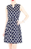Sartorial Moroccan Mosaic A-Line Button Down Dress