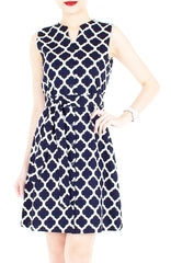 Sartorial Moroccan Mosaic A-Line Button Down Dress