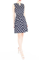 Sartorial Moroccan Mosaic A-Line Button Down Dress