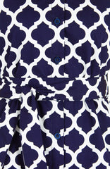 Sartorial Moroccan Mosaic A-Line Button Down Dress