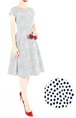 Sartorial Spots Flare Tea Dress - White