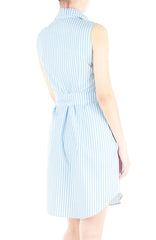 Sartorial Striped Shirtdress - Sky Blue