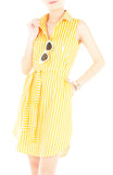 Sartorial Striped Shirtdress - Yellow Poppy