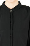 Saturday Comforts Mandarin Collar Top - Black