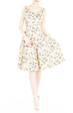 Secret Rose Garden Flare Midi Dress - Pastel Orange