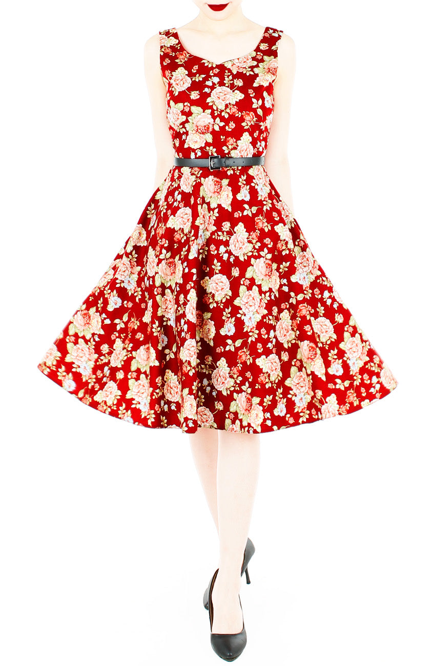 Sentimental Sensation in Red Flare Midi Dress