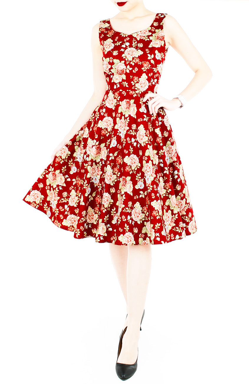 Sentimental Sensation in Red Flare Midi Dress