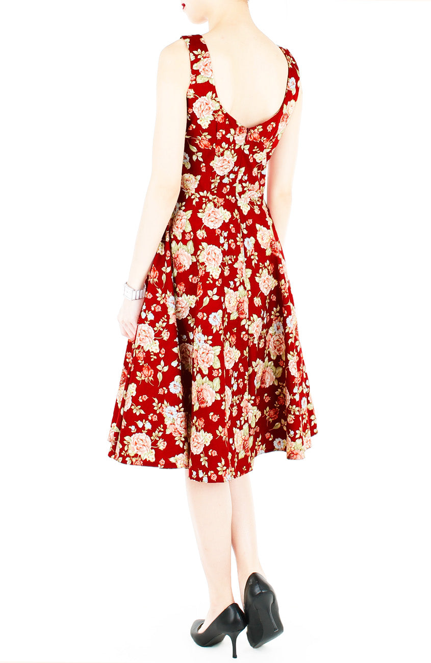 Sentimental Sensation in Red Flare Midi Dress