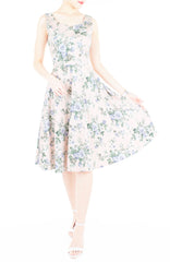 Serenity Lilac Rose Flare Midi Dress