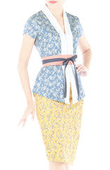 Silver Courtyard Mei Kebaya with Obi Belt