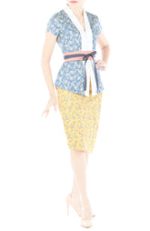 Silver Courtyard Mei Kebaya with Obi Belt